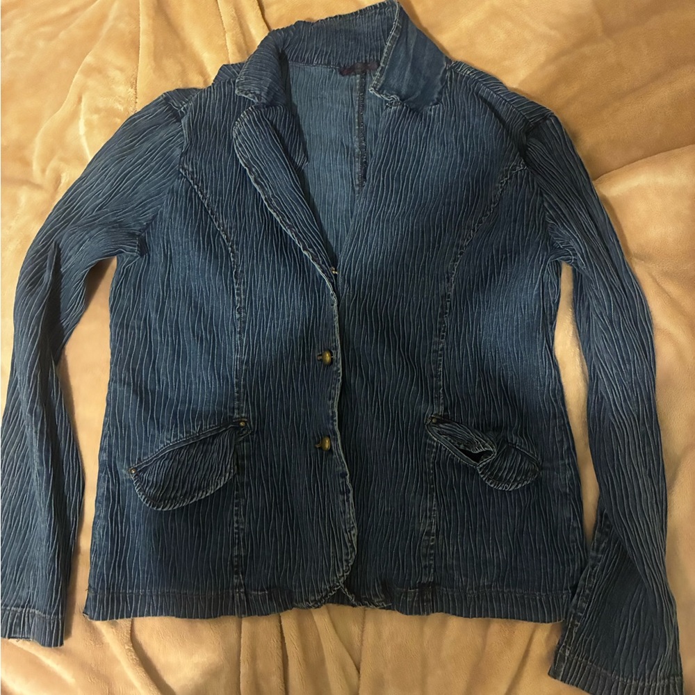 Vintage Lou Nardi Women's Blue Denim blazer jacket